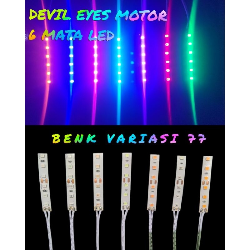 DEVIL EYES/DEMON EYES 6MATA LED UNIVERSAL MOTOR HARGA SATUAN