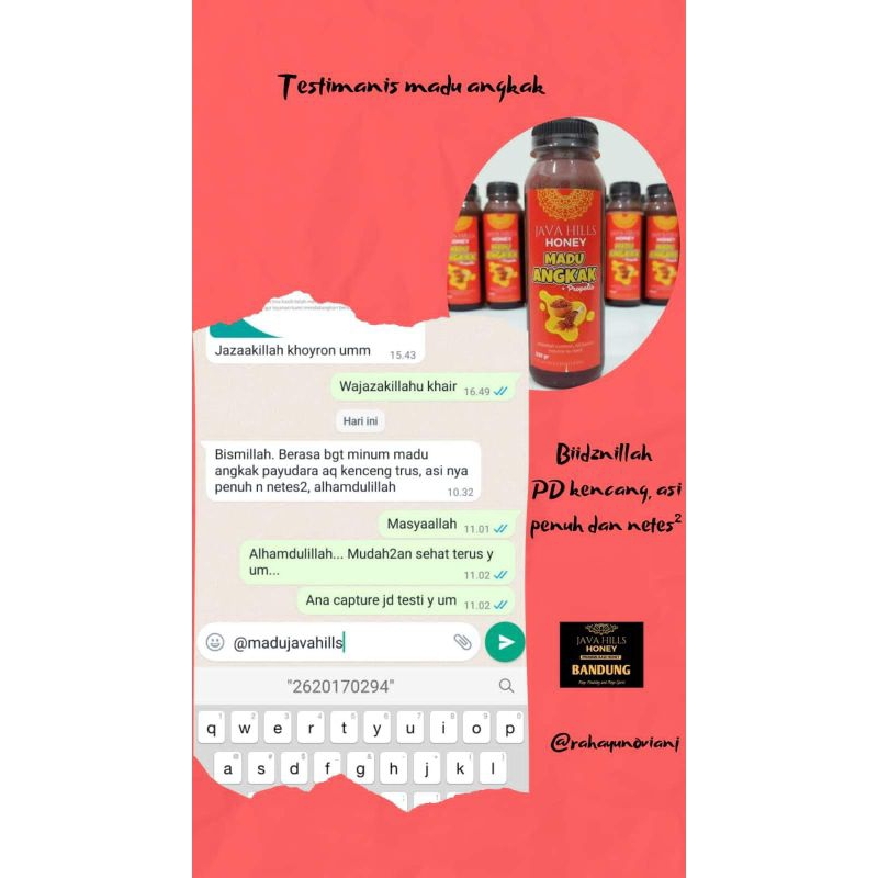 

madu angkak/raw honey 100%/ typus DBD,ANEMIA