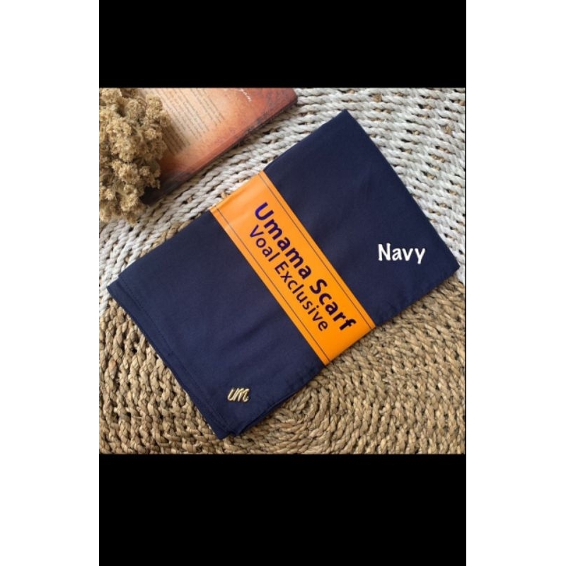 Jilbab segi empat polos Umama Hijab ORIGINAL   Logo Plat gold jahit tepi rapi