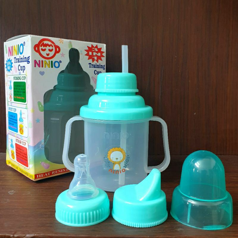 1 Set Dodo Training Cup 300ml 4 Step | Ninio Training Cup 3 Steps | BPA Free Non Toxic | Set Botol Minum Bayi 4 Tingkat 3m+