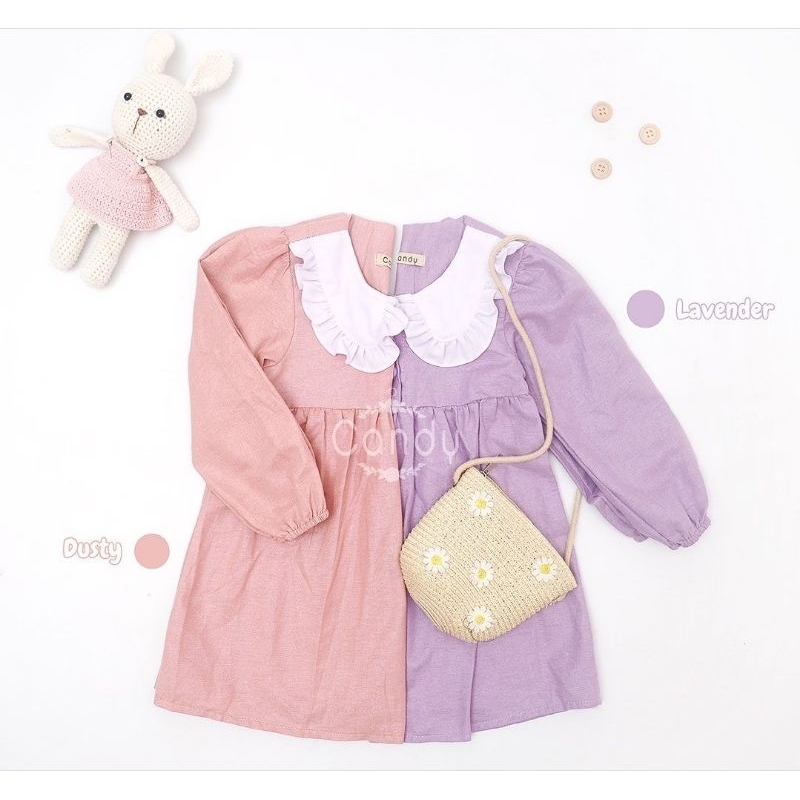 Baju Tunik Linen Anak Perempuan, Tunik Candy Dress Lengan Panjang