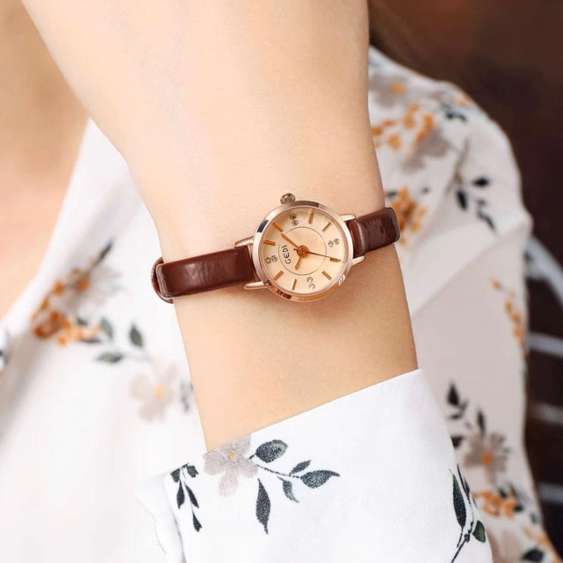 Jam tangan wanita GEDI TALI MINI kulit asli termurah bagus trend korea Import - Ulzzang