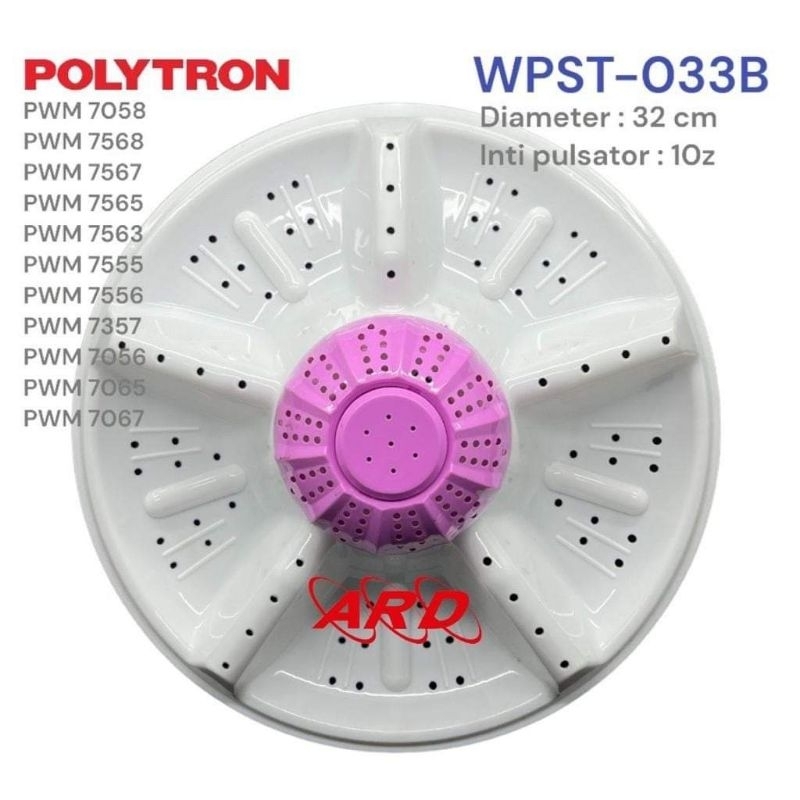 PULSATOR MESIN CUCI POLYTRON 2TABUNG 7KG WPST-033B