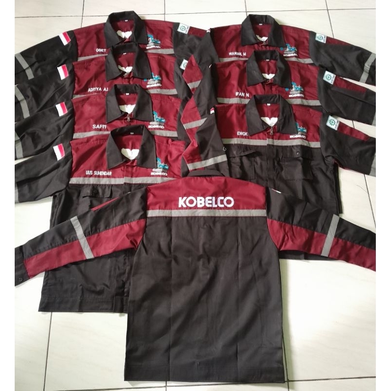 wearpack atasan pria lengan panjang/ kemeja atasan safety pria/ baju lengan panjang pria bordir/ ata