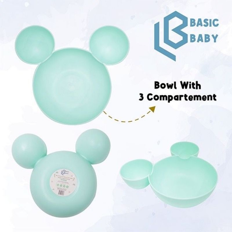 Basic baby multifunction divided bowl - mangkok sekat mpasi bayi