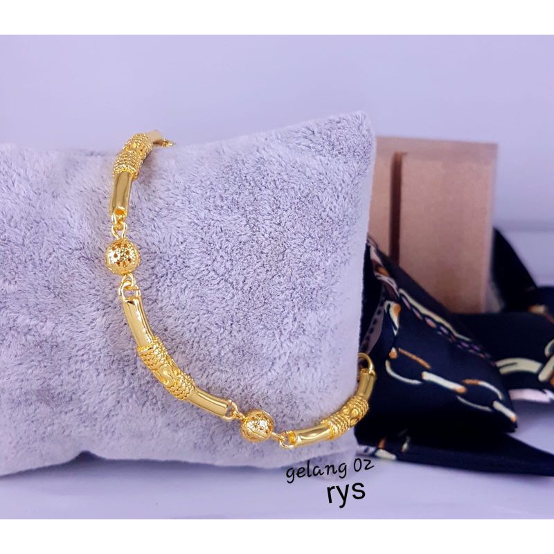 Gelang bambu +Boba lapis kristal import,awet