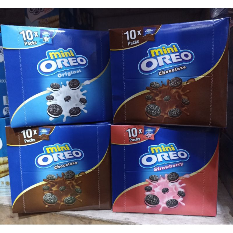 

Oreo Mini 1 Box isi 10pack sachet | Oreo Original | Oreo Stawberry | Oreo Chocholate Kemasan Box