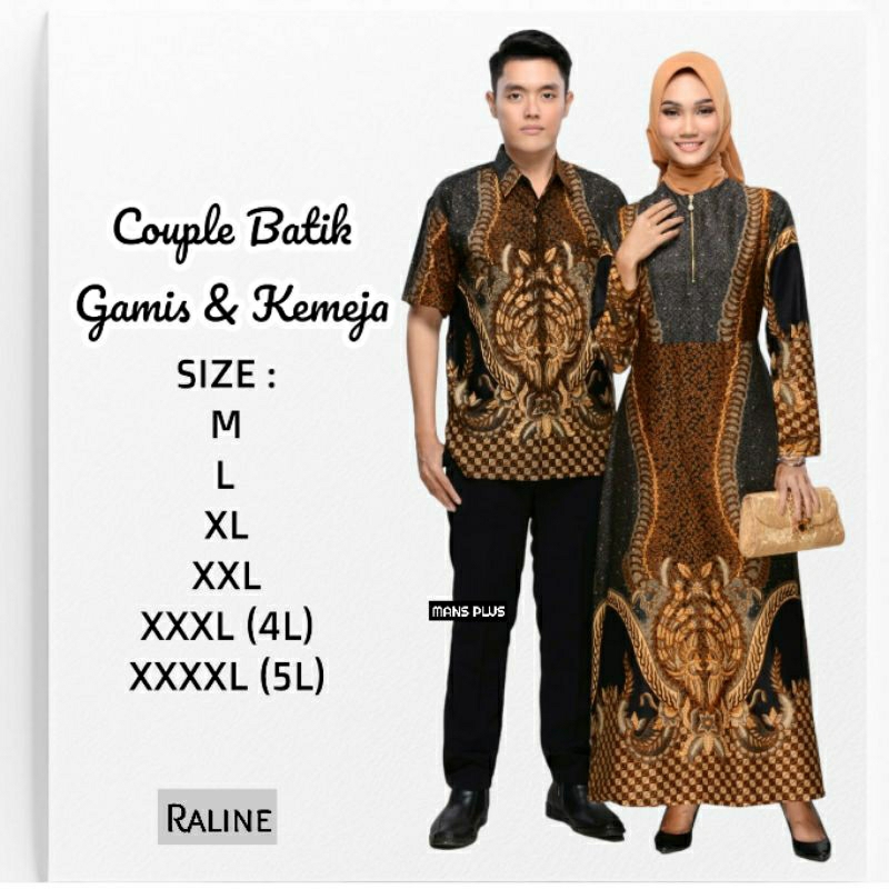 Couple Batik Gamis Modern Jumbo 4L-5L Sarimbit Pasangan Keluarga Longdress Maxi Big Size XXXL Seragam GVN