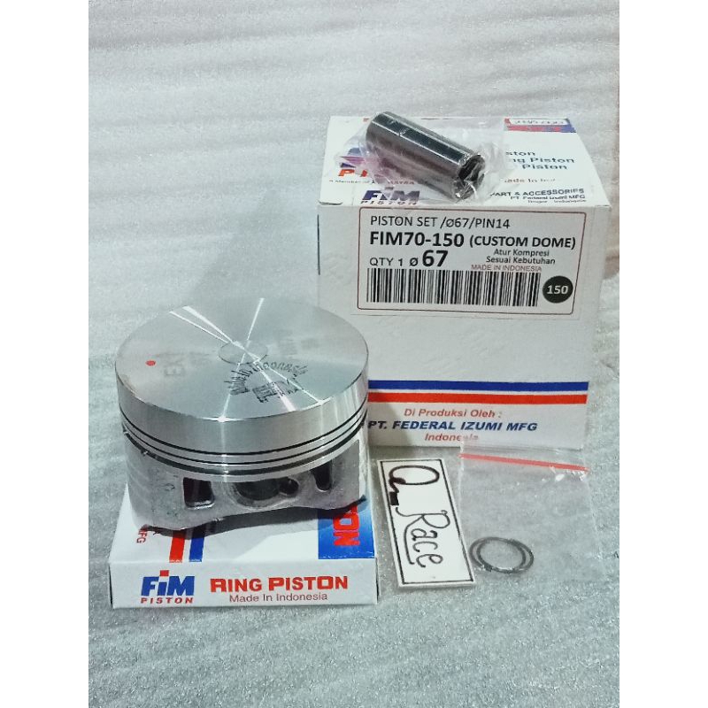 Piston kit KLX Verza crf Megapro mono bore up FIM 65.5 66 66.5 67 68 pin 14