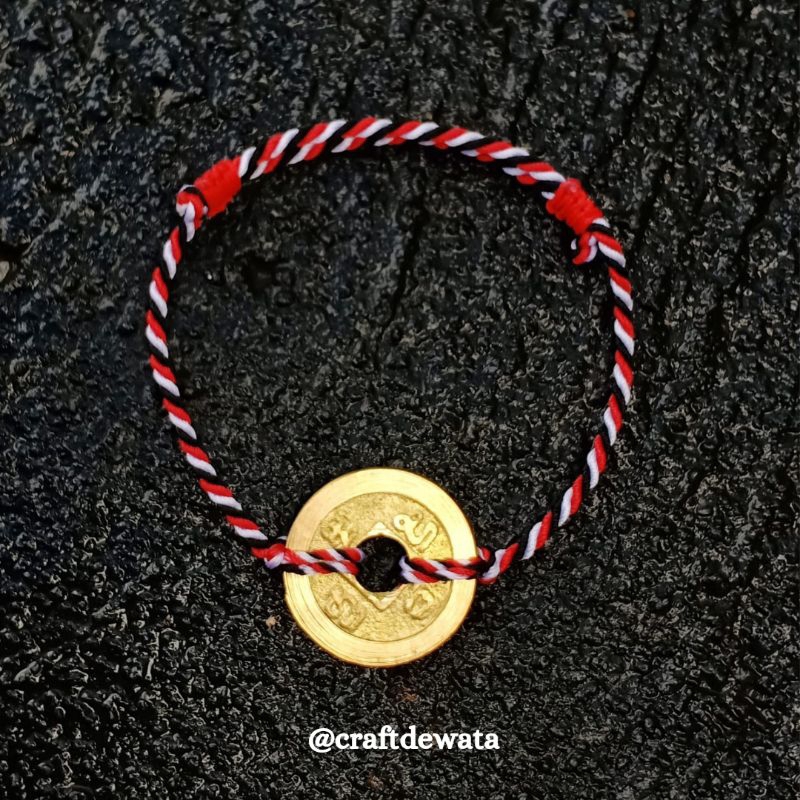 Gelang Tridatu Pis Bolong Sa Ba Ta A I / Gelang Tridatu Pis Bolong Pancadatu / Gelang Tridatu Pis Koci / Craftdewata