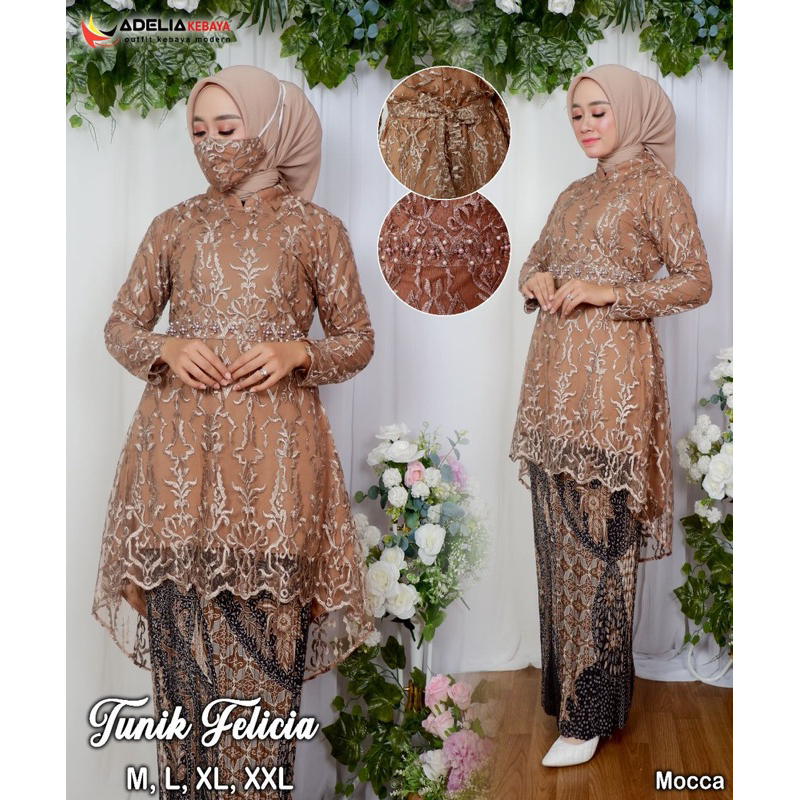 Permata Olshop / Setelan Kebaya Tunik Felicia / Kebaya Modern / Kebaya Wisuda / Kebaya Lamaran / Kebaya Tunangan