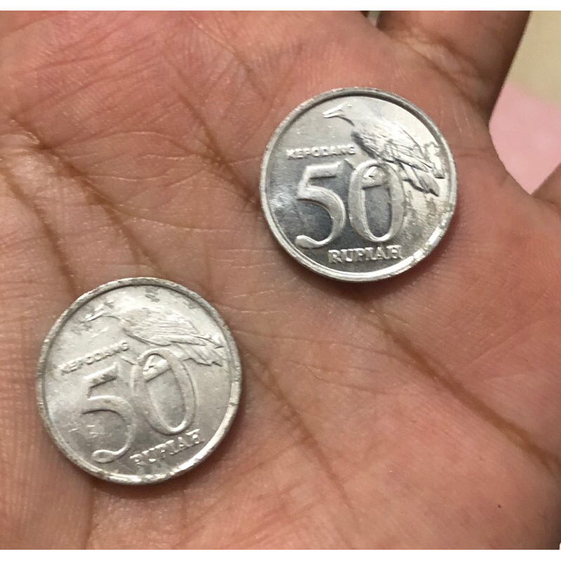 Uang koin 50 rupiah PERAK duit lama kuno indonesia