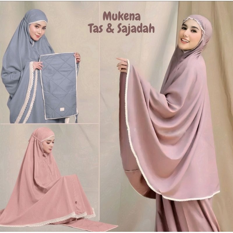 Mukena Dewasa Katun Mukena Marwah free Tas Sajadah