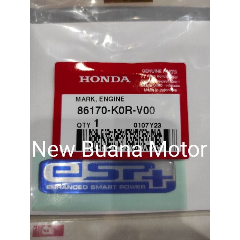 Stiker Emblem ESP+ Biru 86170K0RV00 Honda