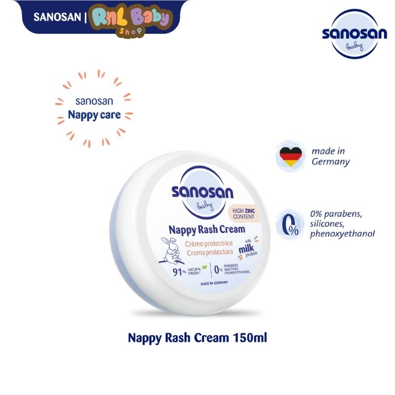 Sanosan Nappy Rash Cream 150 ml - Krim Ruam Popok Bayi