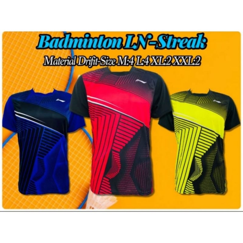 Baju Badminton Lining Streak - Kaos Badminton Lining - Jersey Badminton Lining - Baju Bulutangkis