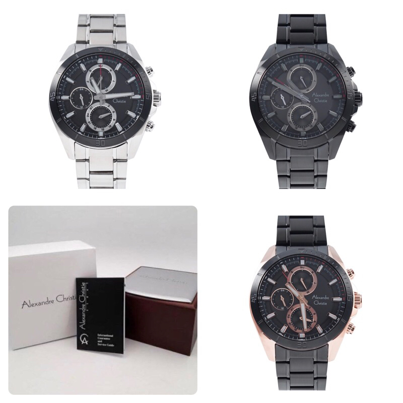 JAM TANGAN PRIA ALEXANDRE CHRISTIE 6581MF / AC 6581 RANTAI & KULIT [ORIGINAL]