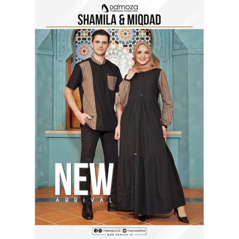 Couple Damoza Shamila Dan Miqdad Black Camel Gamis Shamila Koko Miqdad