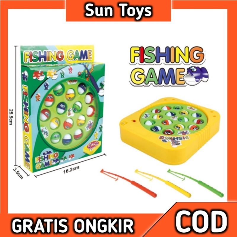 mainan pancingan ikan baterai fishing game baby shark fishing