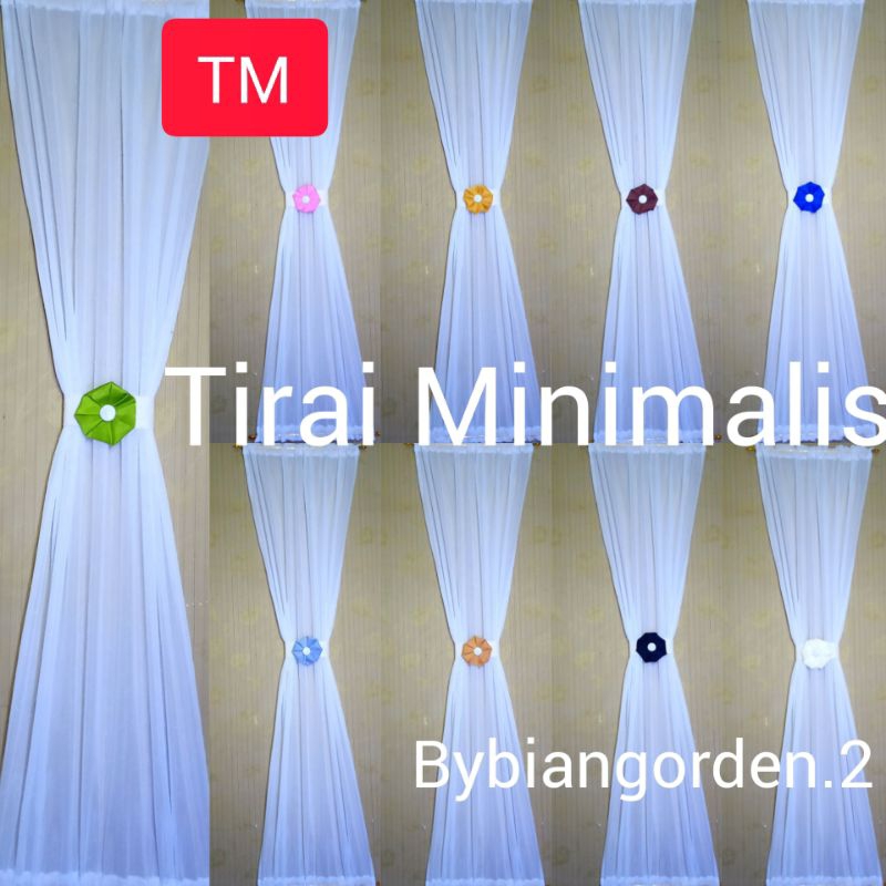 Gorden Kupu2 Gorden Ikat Pita Minimalis Lapisan Dalema Vitrase Gorden Putih Polos Abu Coklat Tirai