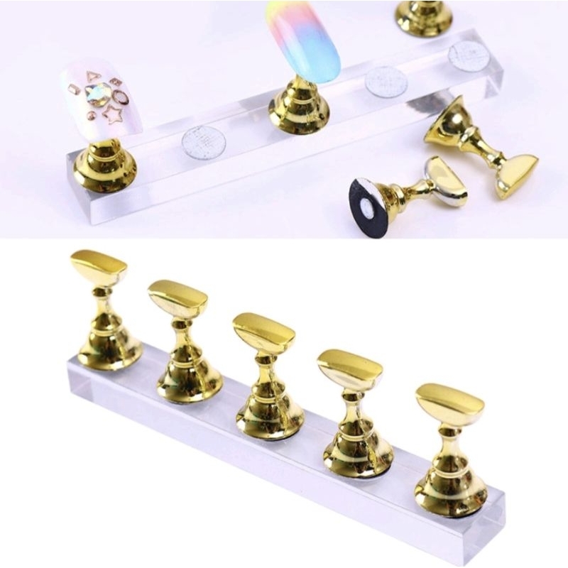 Avere | Magnetic Nail Stand Holder 5 pcs - Display Kuku Palsu Magnetik Multi Warna Untuk Latihan Nai