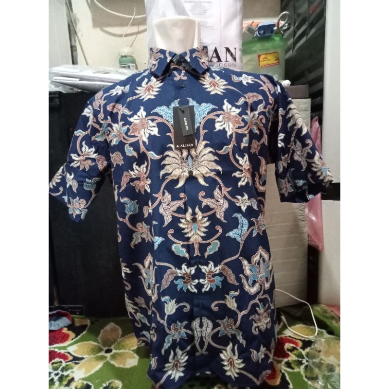 Kemeja batik Alisan Lengan pendek Reguler