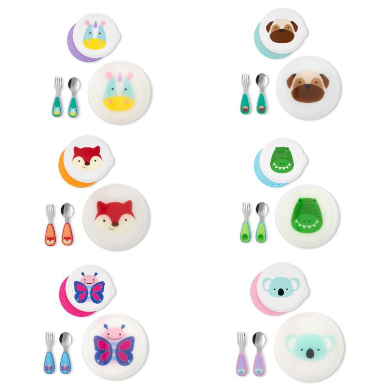 Skip Hop Zoo Table Ready Mealtime Set - Peralatan Makan Anak Skiphop