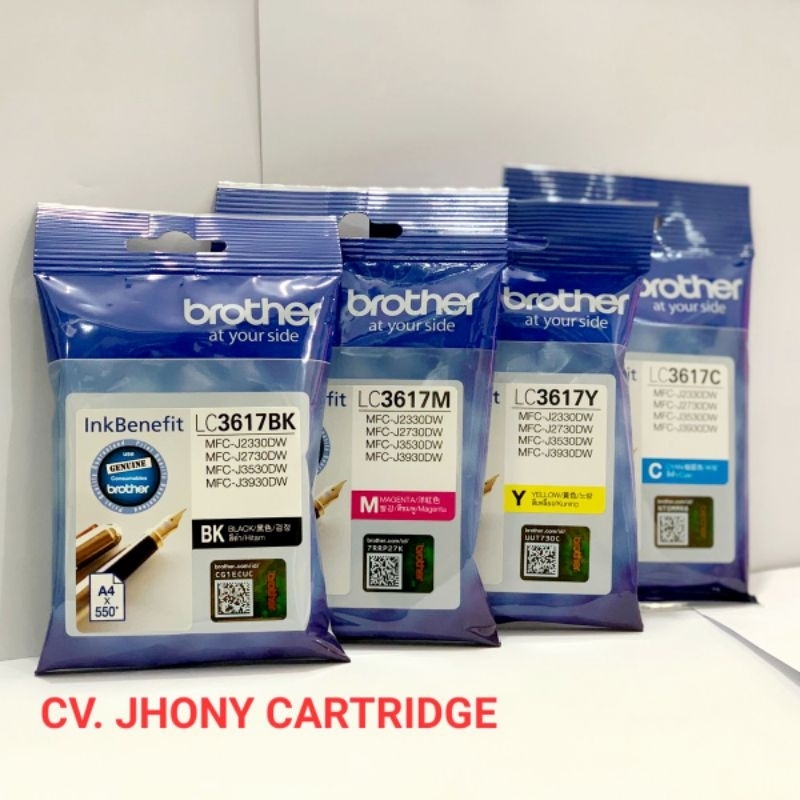 Tinta Cartridge Brother LC3617 LC 3617 BK Hitam Cyan Magenta Yellow Original