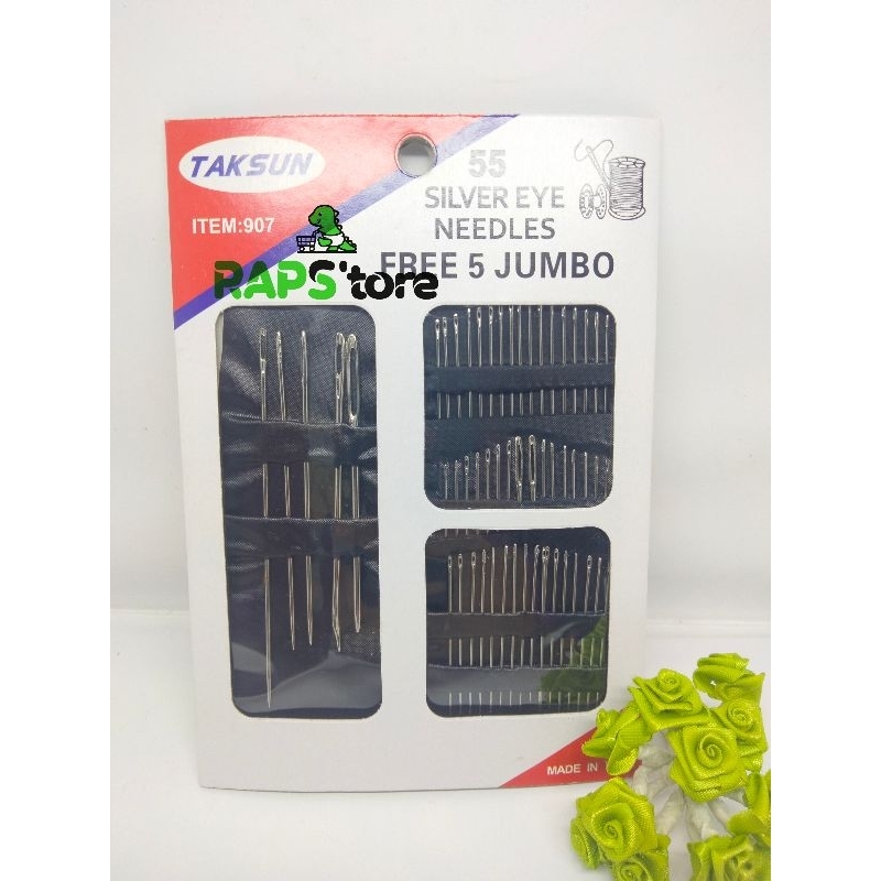 Jarum Jahit Tangan Set isi 55 pcs Taksun Jarum Jahit Tangan Aneka Ukuran Lubang Besar Praktis Jarum 