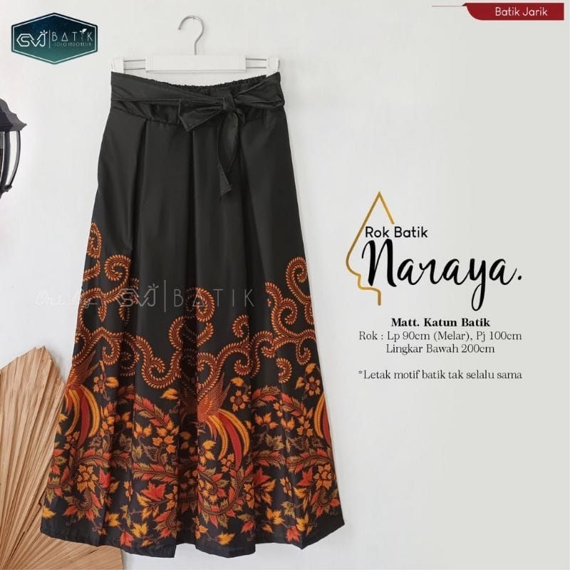 Naraya Rok Panjang Rok Payung Maxi Model A-Line Katun Premium