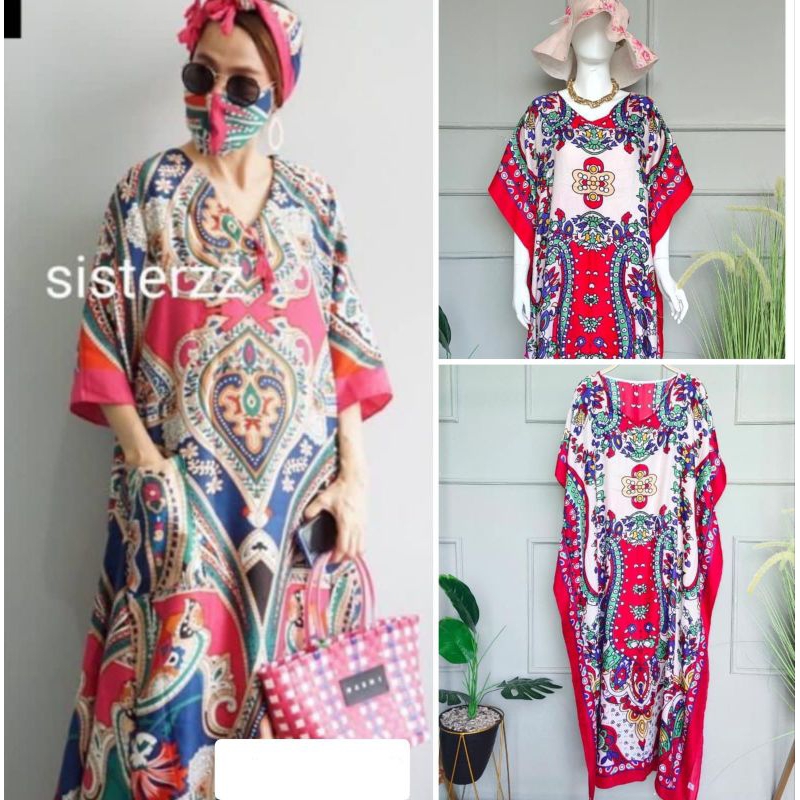 KAFTAN ETNIK BKK MERAH// DRESS IMPORT PREMIUM // TERUSAN IMPORT PREMIUM // FASHION IMPORT PREMIUM BKK