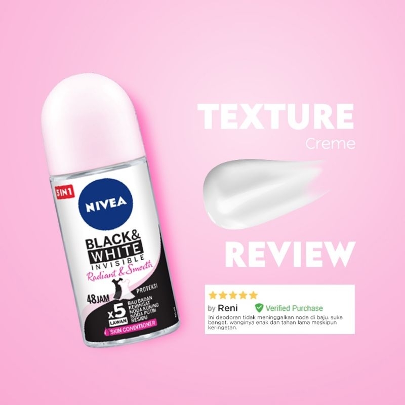 Nivea deodorant black &amp; white invisible radiant smooth 50ml