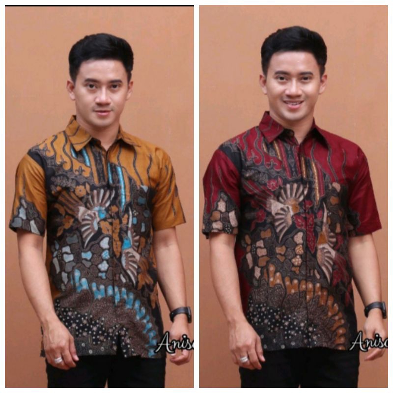 Baju batik modern lengan pendek termurah/kemeja batik motif kelalawar yang terlaris