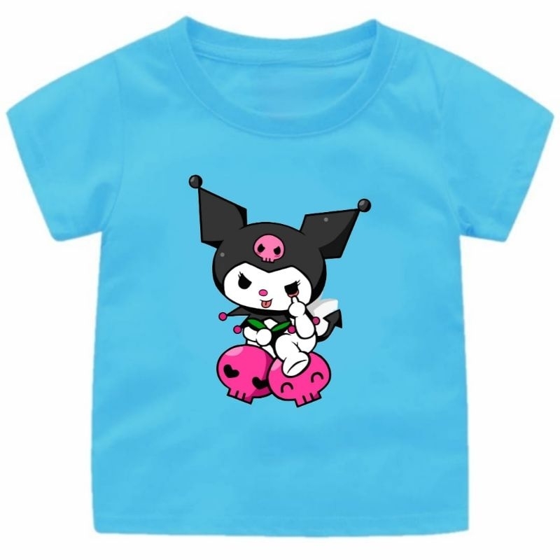 BAJU KAOS KUROMI LUCU ANAK CEWEK 1-12TAHUN UKURAN S.M.L.XL.XXL.3XL/ATASAN KAOS ANAK KEKINIAN MOTIF KUROMI