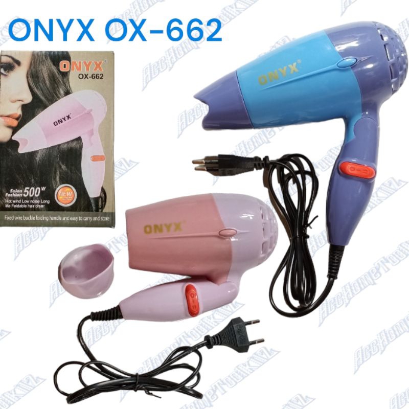 Hair Dryer Lipat Mini ONYX - 662 500 Watt / Pengering Rambut