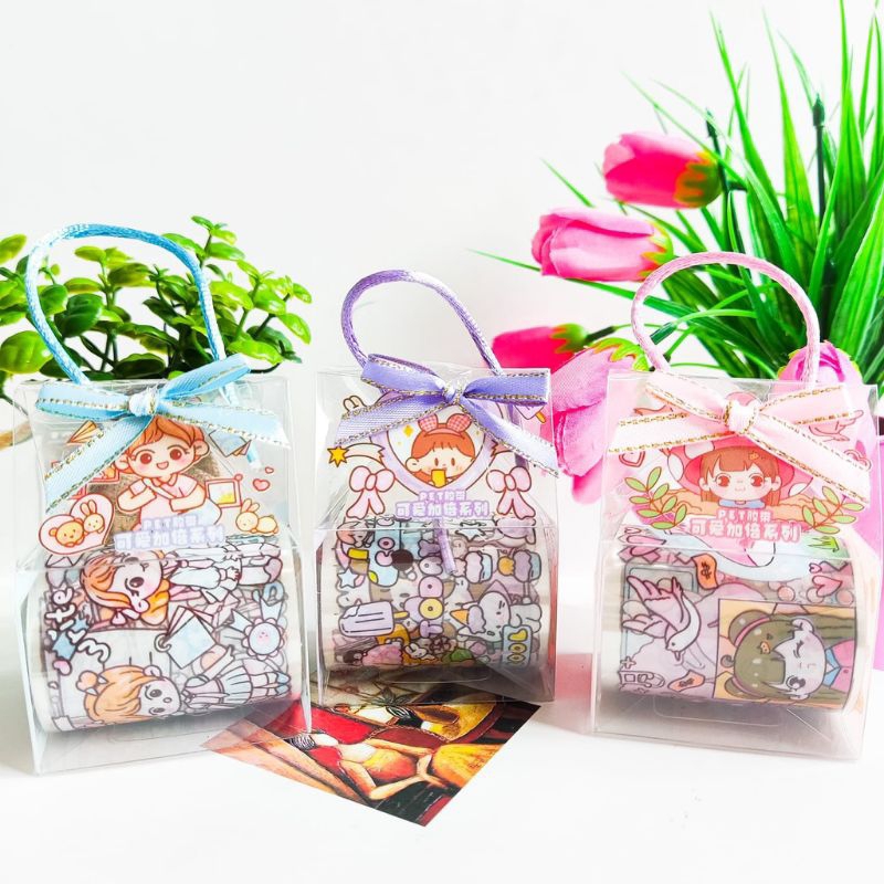 

Sticker Box Mini Roll / Stiker Washi Tape Roll / Solatip Washi Paper Bag ( Random )