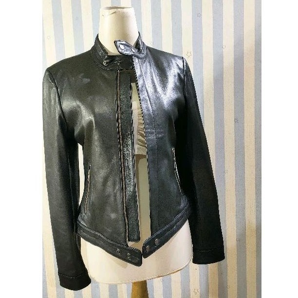 jaket kulit asli model biker