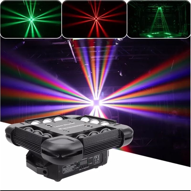 moving spider 12 x 10w + laser