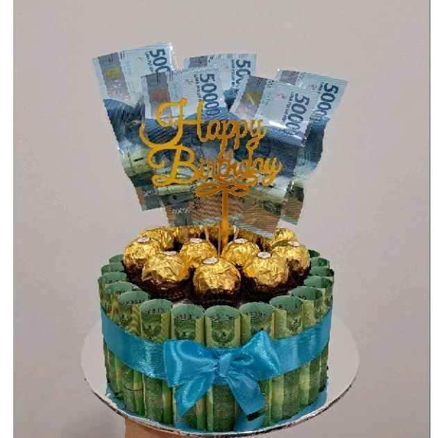Money cake 50 20 mix ferrero rocher kue uang