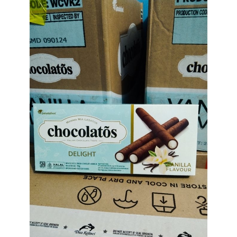 Chocolatos Delight Wafer Stick Coklat Vanila 90gr