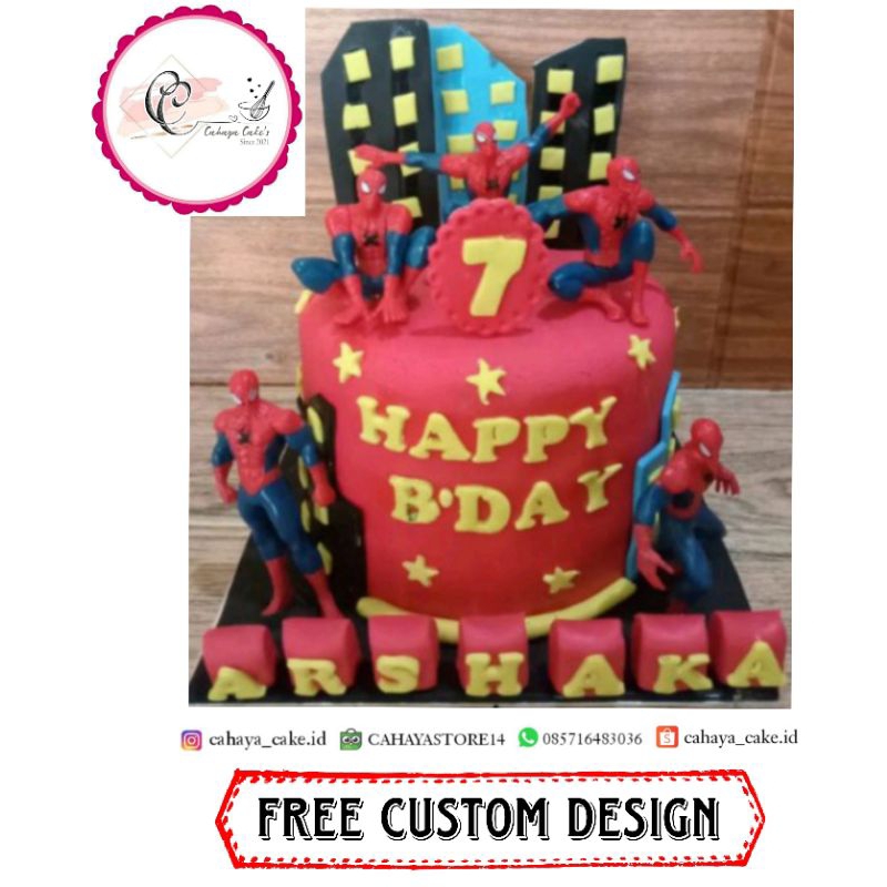 Kue Ulang Tahun Spiderman / Spiderman Cake / Kue Ultah Karakter Anak