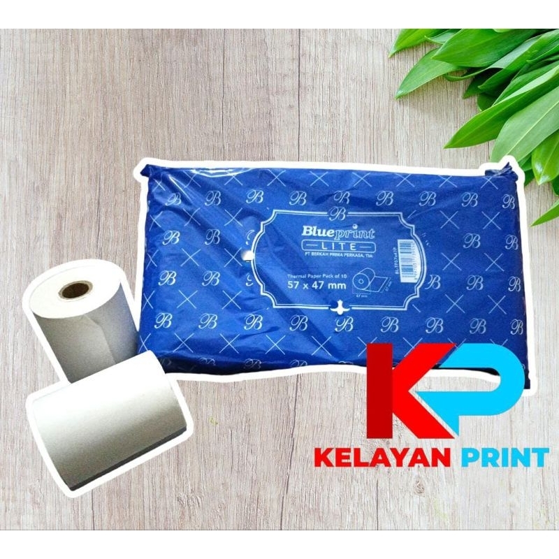 

KERTAS STRUK THERMAL PRINTER BLUETOOTH BLUEPRINT 57X47mm PERPAK ISI 10 ROLL
