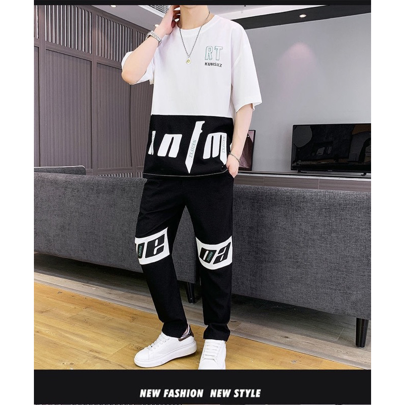 SETELAN OVERSIZE PRIA KAOS TSHIRT RTKUH DAN CELANA JOGGER PANTS COWOK