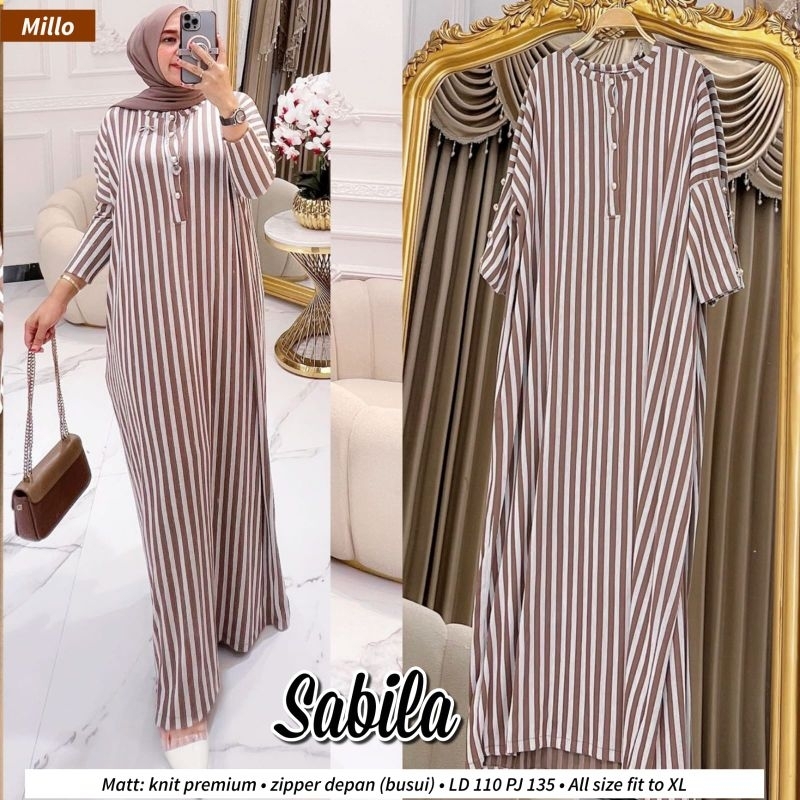 SABILA DRESA GAMIS GARIS BUSUI KNIT RAJUT  ORI