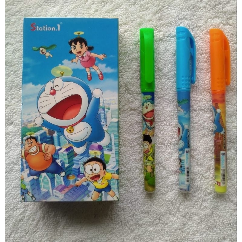 

1lsn Pen Gel station1 doraemon Pen lucu pen murah pulpen gel