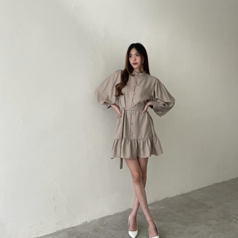 Kelly Ruffle Dress - Ocha Wear | A Line Mini Dress
