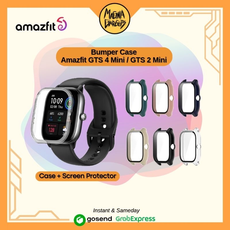 Bumper Case Cover Amazfit GTS 4 Mini Full Screen Protector With Tempered Glass