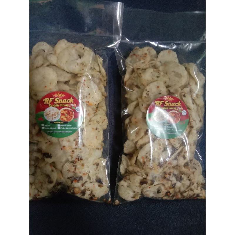

keripik cireng , pedas cabe ijo