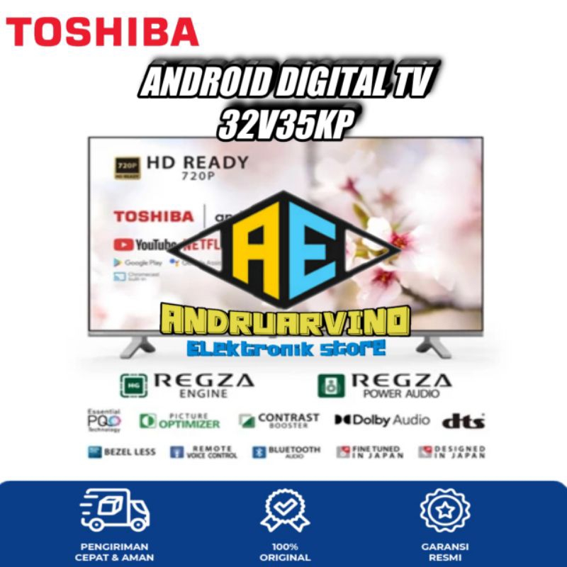 TOSHIBA 32V35KP ANDROID TV 32 INCH ANDROID DIGITAL TV GARANSI RESMI