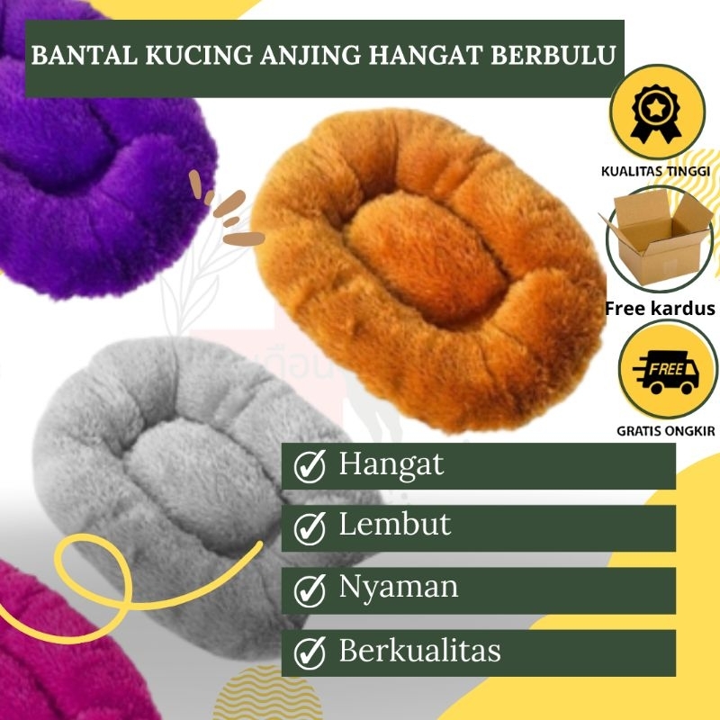 bantal bulu tidur kucing anjing berkualitas zeorfarm